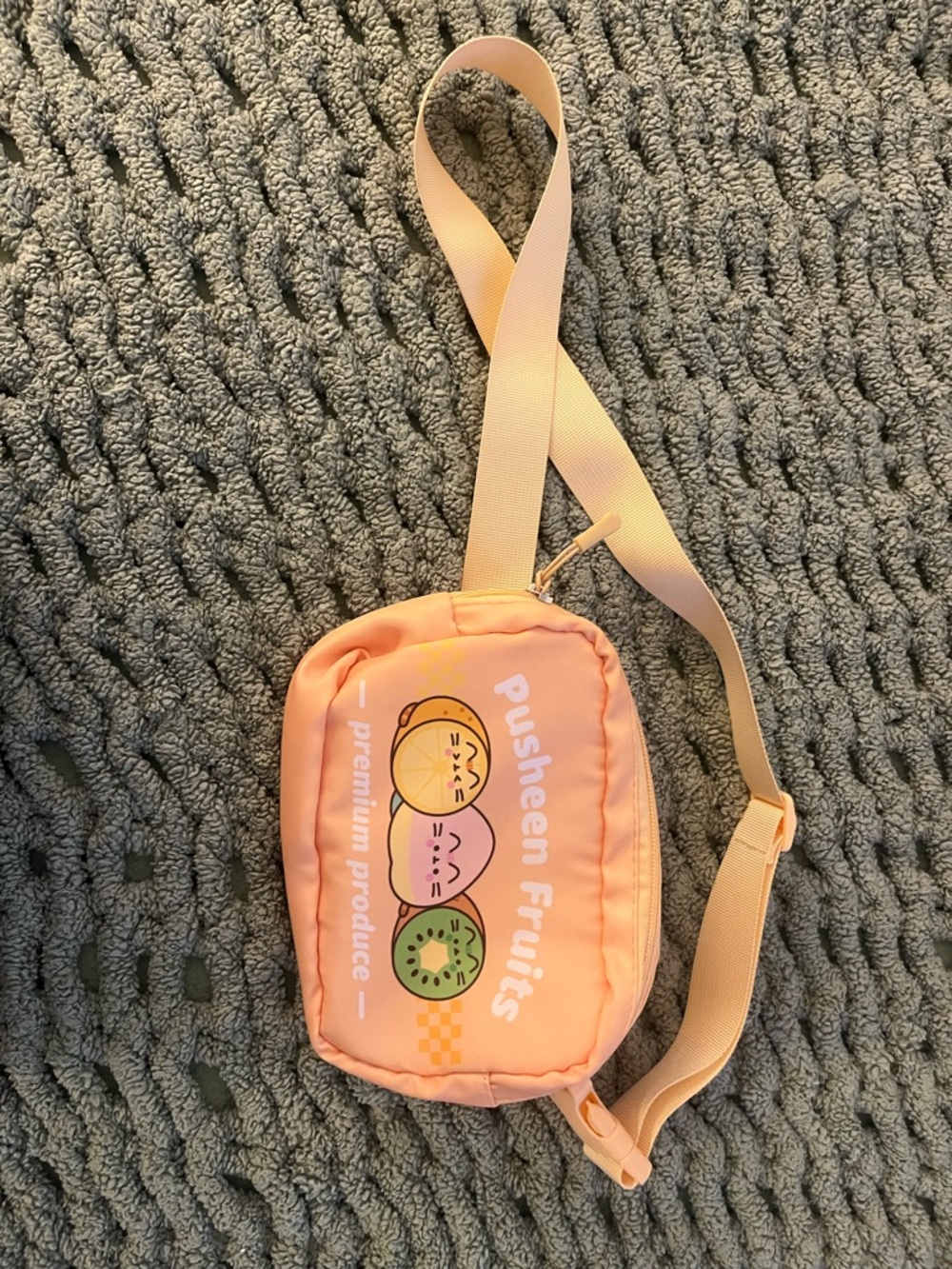 Pusheen Peach Fruit Crossbody Bag Fanny Pack in Light Peach